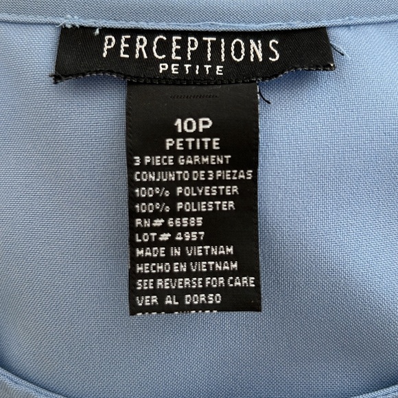 Dark brown cocoa striped jacket with lavender accents. 3 pc suit. Petite 10P - Picture 4 of 6